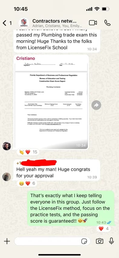 Alumni testimonial - Cristiano passed the contractor exam