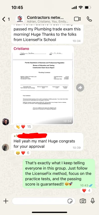 Alumni testimonial - Cristiano passed the contractor exam