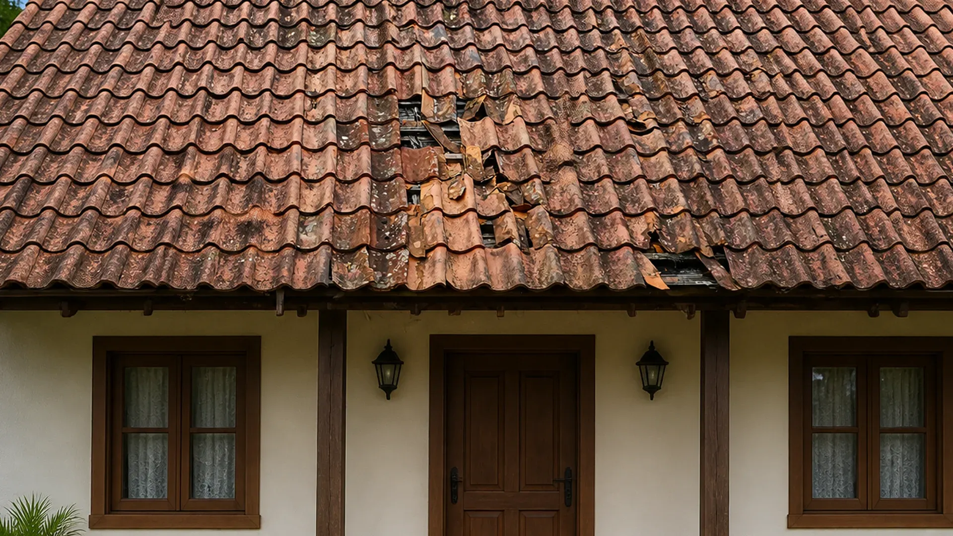 Damage roof in Wesley Chapel, Florida