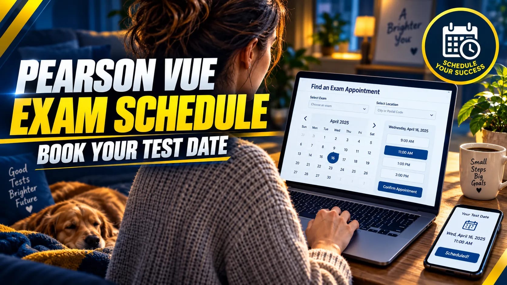 contractor booking a Pearson VUE Florida contractor exam appointment on a laptop