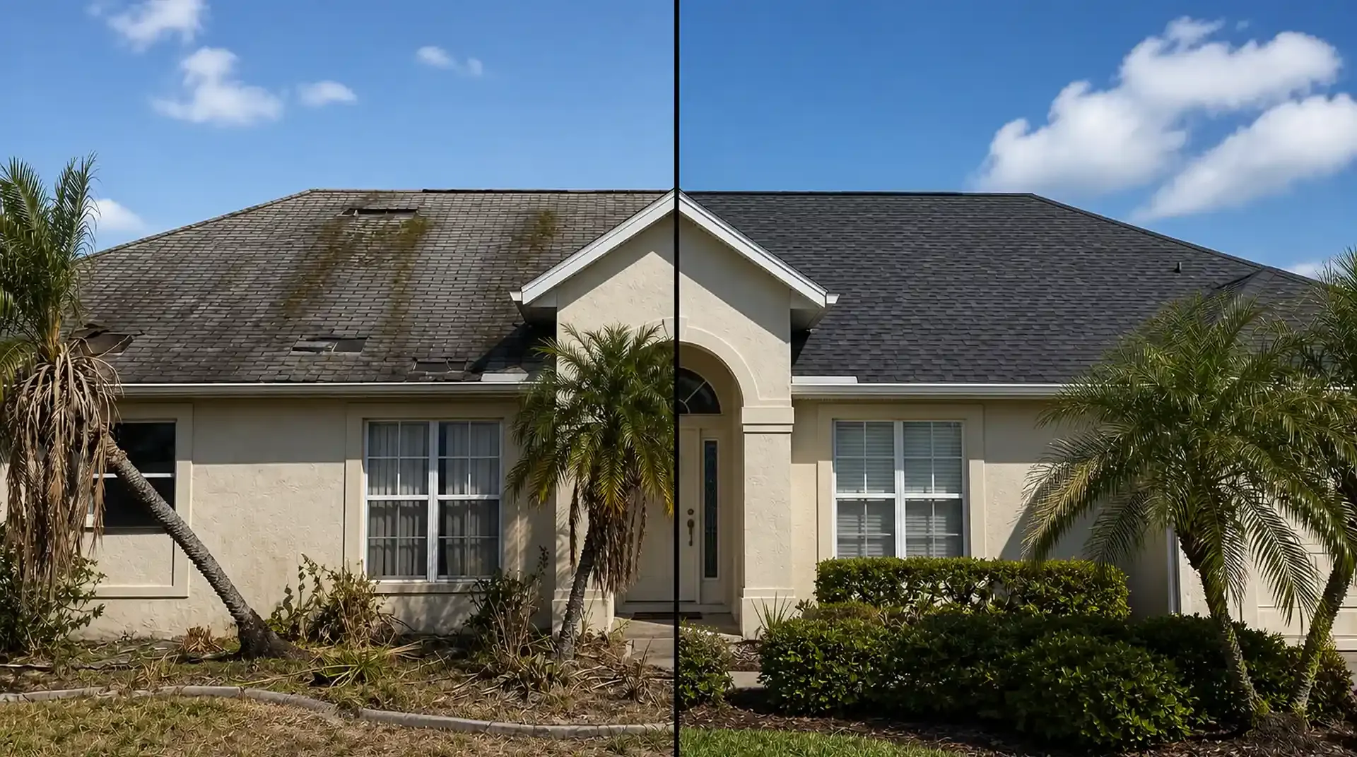 Before and after roof in florida