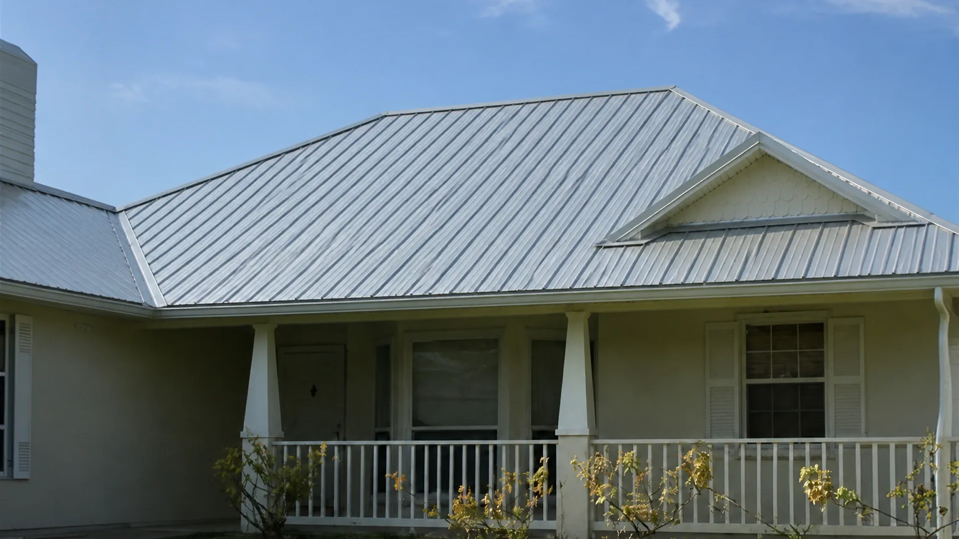 Modern home with metal roof construction and clean roofing design