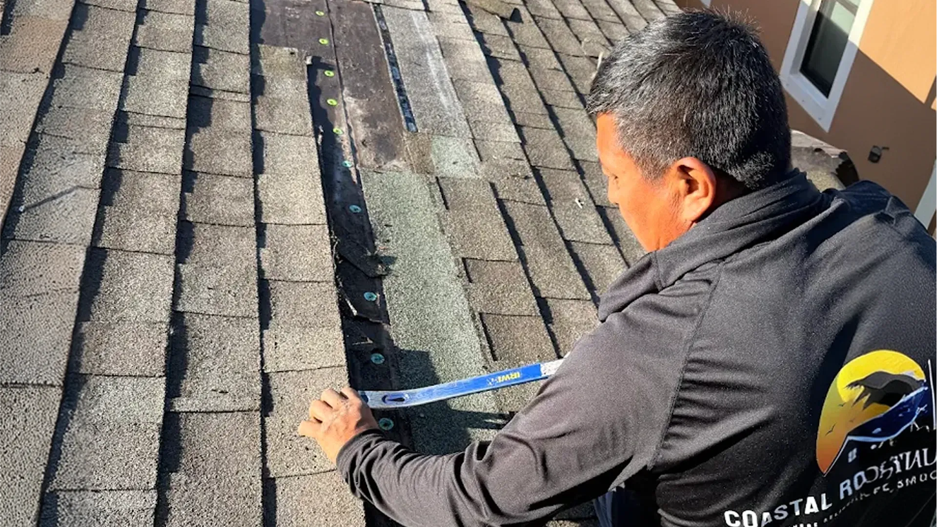 localized roof repair Florida damaged shingles isolated section