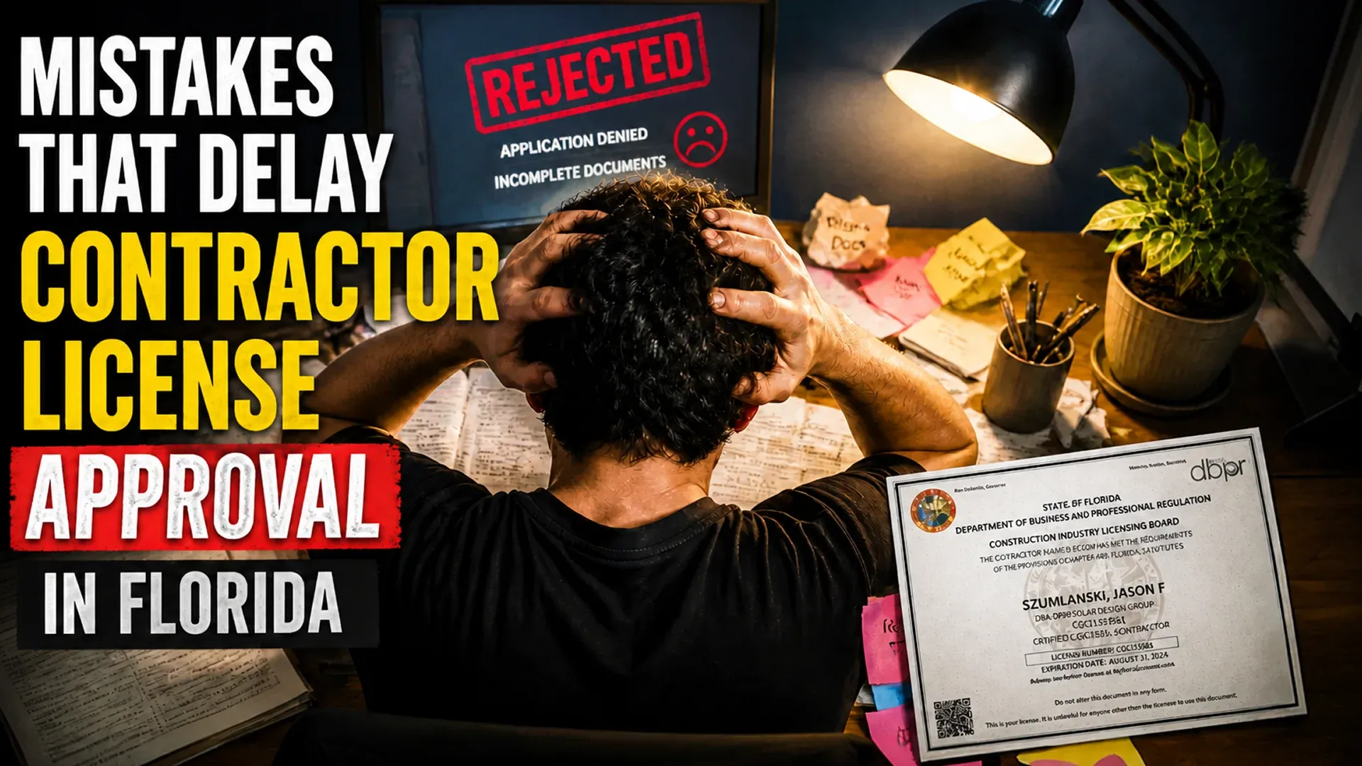 Mistakes That Delay Contractor License Approval in Florida